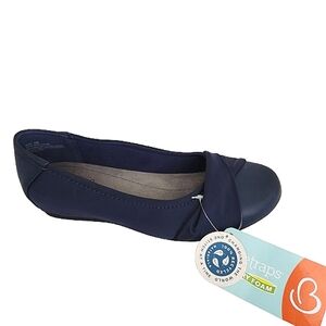 NWT Baretraps Navy Mitsy Textile Memory Foam Flats 8M